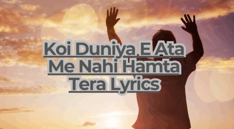 Koi Duniya E Ata Me Nahi Hamta Tera Lyrics
